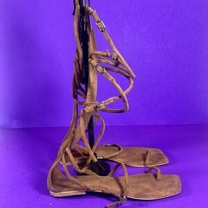 Jeffrey‎ Campbell Women's Brown Suede Gladia Gladiator Sandals Shoe Size 7-NEW